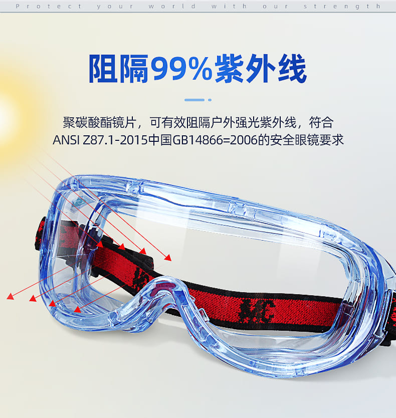 3M 1623AF 防护眼罩 （无色镜片，防雾、防紫外线）